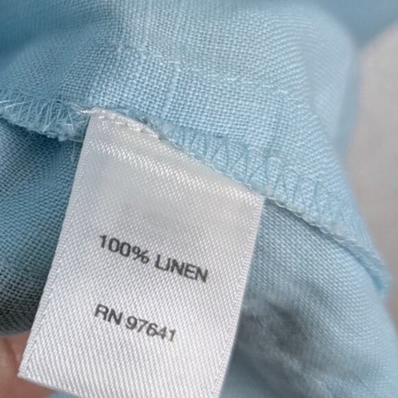 J. JILL pureJill 100% Linen Boatneck Pullover Tunic w/ Pockets Aqua Blue - Small - Picture 6 of 7